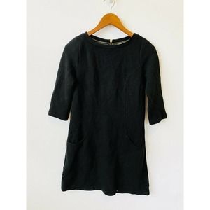 Boden Bronte Ottoman Black Shift Dress US 4 Pocket